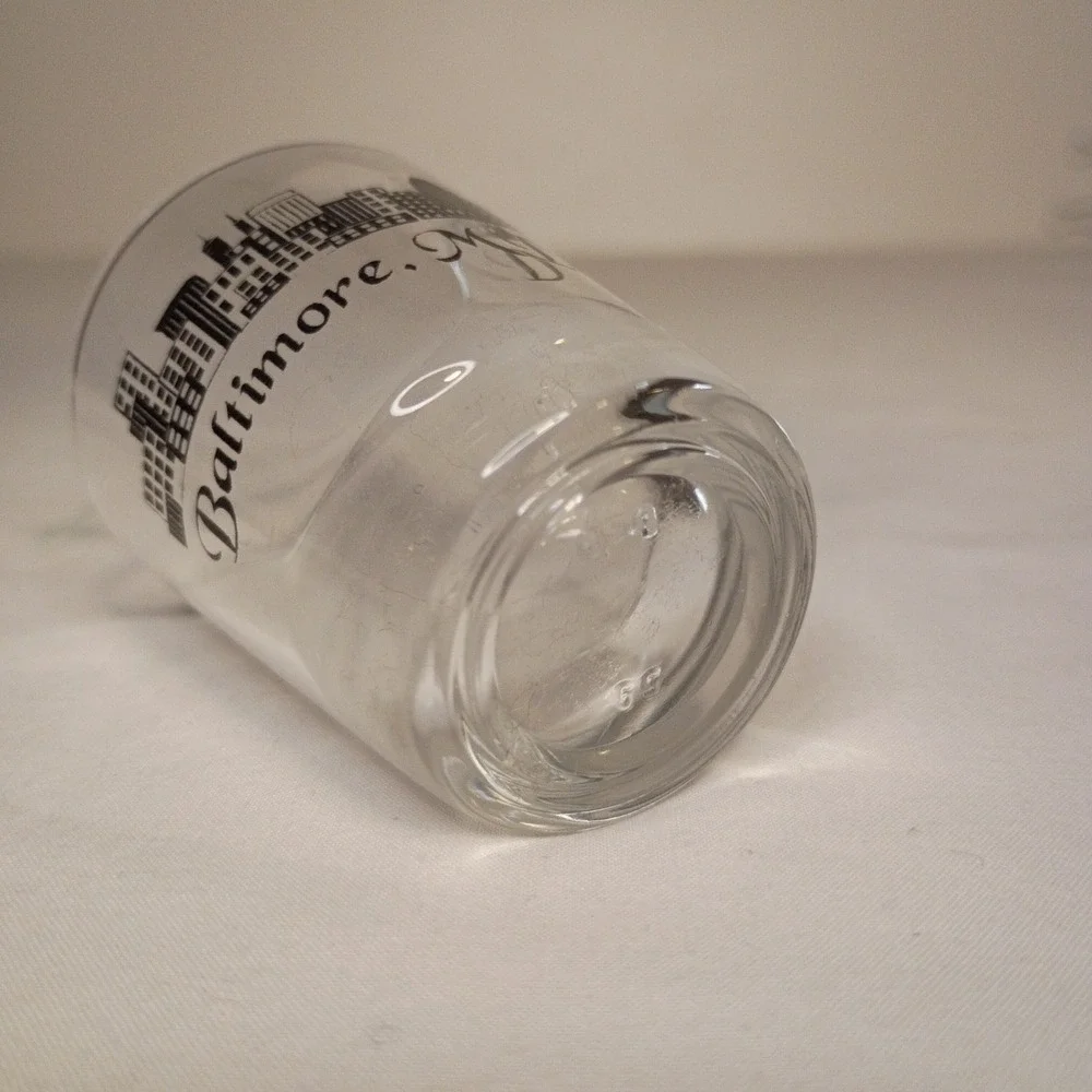 Baltimore MD Shot‎ Glass Clear Skyline Souvenir Made in USA